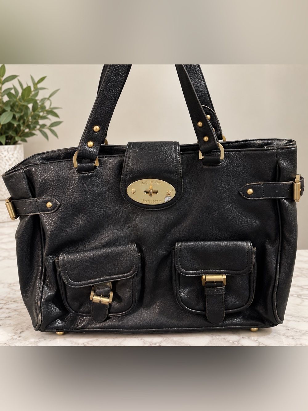 Mulberry for Target  leather like 2010 Satchel with Gold Hardware